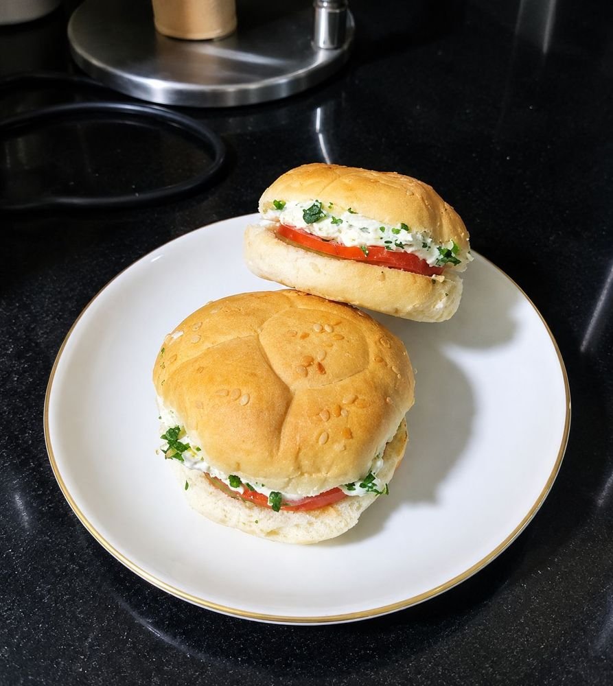 Sándwiches individuales servidos en un plato